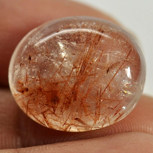 Natural White Brown Rutilated Quartz 16.91 Ct. Oval Cabochon Shape 18.5 x 16 Mm Gemstone From: Product ID: 805524074 Product Name: Natural Quartz Weight: 16.91 CT. Size: 18.5 x 16 x 7.5 MM. Shape: Oval Cabochon Color: White Brown Clarity:Semi - Transparent Luster: Good Gems Origin: Thailand Tre