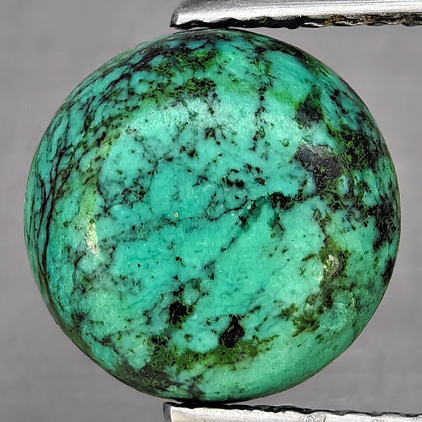 Natural Multi Color Green Turquoise 3.59 Ct. Round Shape Cabochon 9.2 Mm Gemstone from india (1 of 3)