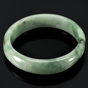 Natural White Green Jade Bangle 214.25 Ct. Diameter 55 Mm. Gemstone from Thailand (1 of 3)