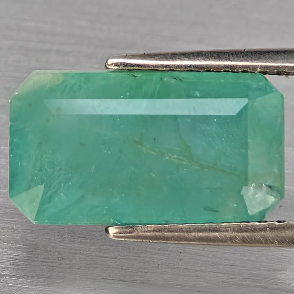 Natural Green Blueish Grandidierite 4.41 Ct. Octagon Shape 13 x 7.5 Mm Gemstone from Madagascar (1 of 3)