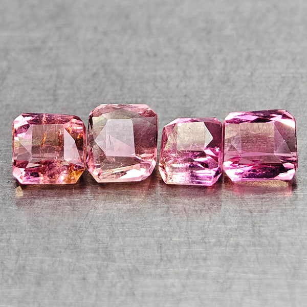 Natural Pink Tourmaline 2.30 Ct. 4 Pcs Octagon Shape Gemstones From Nigeria: Product ID: 807250579 Product Name: Natural Tourmaline Weight: 2.30 CT. Size: 5.1 x 4.2 x 3.1 to 4.3 x 3.7 x 3.2 MM. Shape: Octagon Color: Pink Clarity:VSI - SI1 Luster: Good Gems Origin: Nigeria Trea