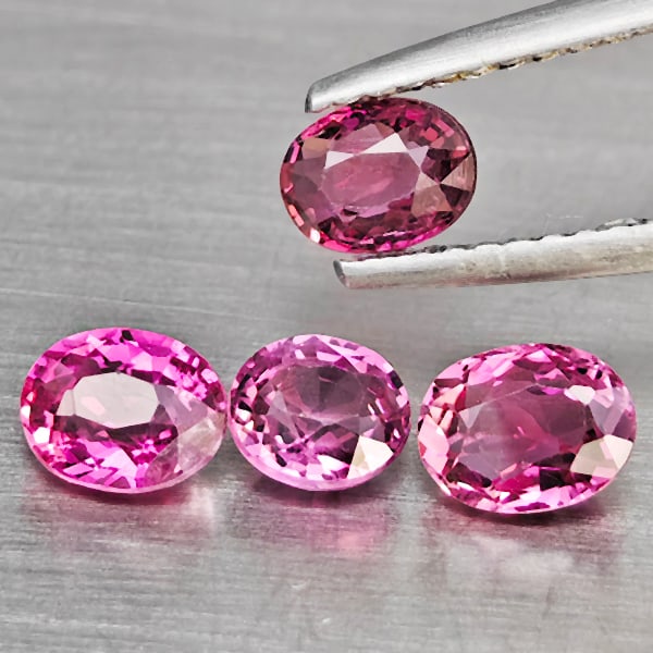 Natural Pink Tourmaline 1.70 Ct. 4 Pcs. Oval Shape Unheated Gemstones From Nigeria (1 of 3)