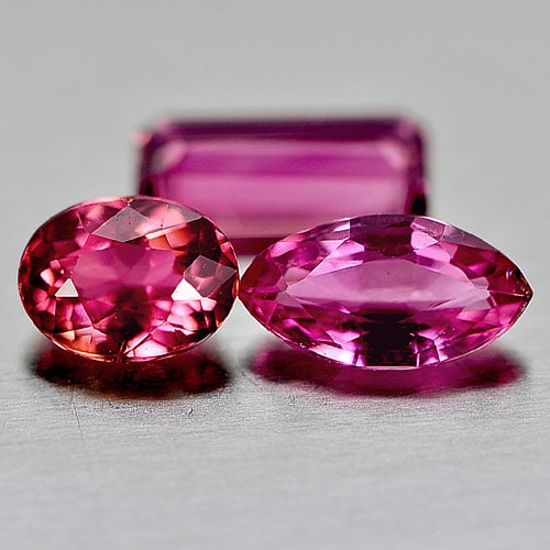 Natural Pink Tourmaline 1.35 Ct. 3 Pcs. Mixed Shape Unheated Gemstone from Nigeria (1 of 3)