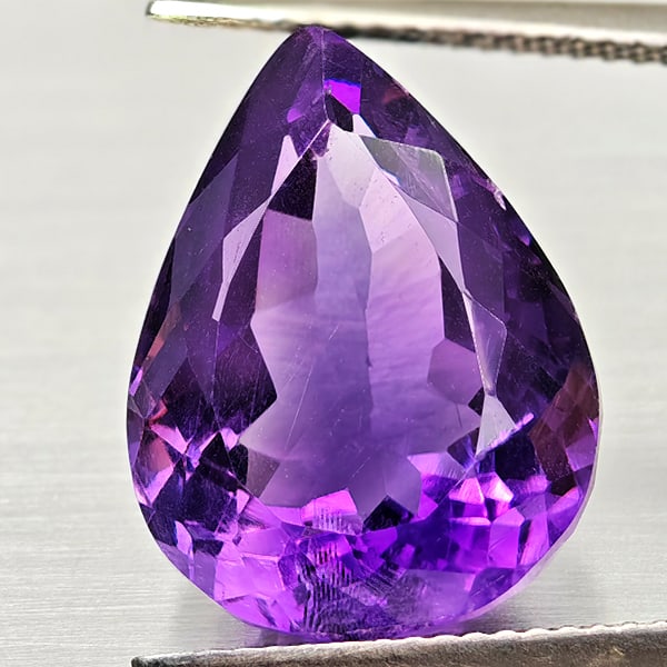 Natural Purple Amethyst 14.06 Ct. Pear Shape 17.5 x 13.2 Mm Gemstone From Brazil (1 of 3)