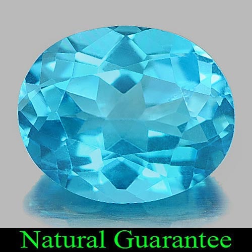 Natural Swiss Blue Topaz 5.40 Ct. Oval Shape 12 x 10 Mm Gemstone From Brazil: Product ID: 807161206 Product Name: Natural Blue Topaz Weight: 5.40 CT. Size: 12 x 10 x 6.1 MM. Shape: Oval Color: Swiss Blue Clarity:VSI Luster: Good Gems Origin: Brazil Treatment: Treated Crystal St