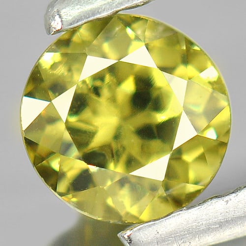 Natural Yellowish Green Demantoid Garnet 0.62 Ct. Round Shape 4.9 Mm Gemstone from Madagascar (1 of 3)