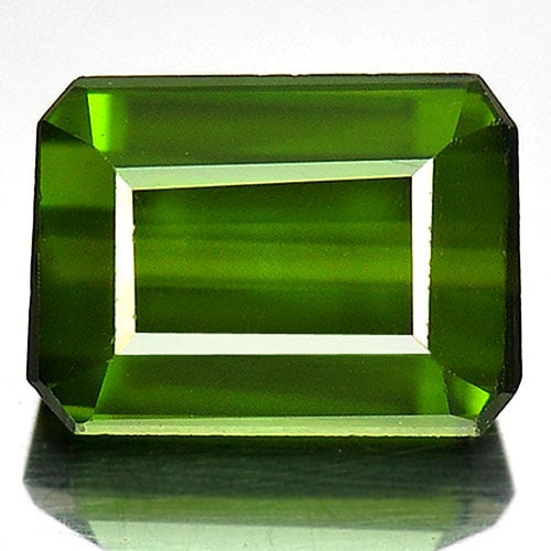 Natural Green Tourmaline 1.24 Ct. Clean Octagon Shape 7 x 5 Mm. Unheated Gemstone From Nigeria (1 of 3)