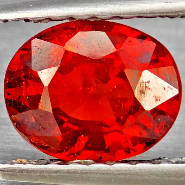 Natural Orangish Red Spessartine Garnet 1.25 Ct. Oval Shape 6.8 x 5.5 Mm Gemstones From Namibia (1 of 3)