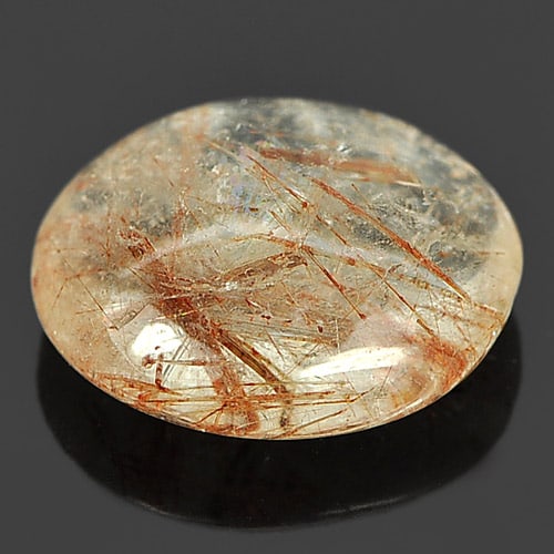 Natural White Brown Rutilated Quartz 7.70 Ct. Oval Cabochon Shape 14.7 x 12.8 Mm Gemstone from: Product ID: 805524760 Product Name: Natural Quartz Weight: 7.70 CT. Size: 14.7 x 12.8 x 6 MM. Shape: Oval Cabochon Color: White Brown Clarity:Semi - Transparent Luster: Good Gems Origin: Thailand Trea