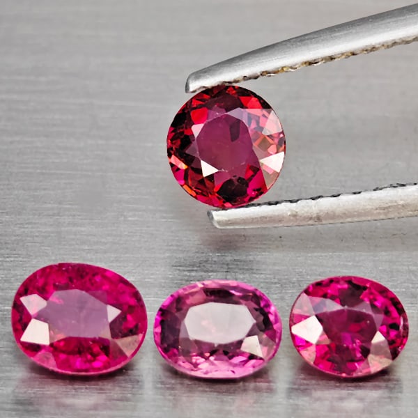 Natural Pink Tourmaline 1.78 Ct. 4 Pcs Oval Shape 4.9 x 4.1 Mm Gemstone from Nigeria (1 of 3)