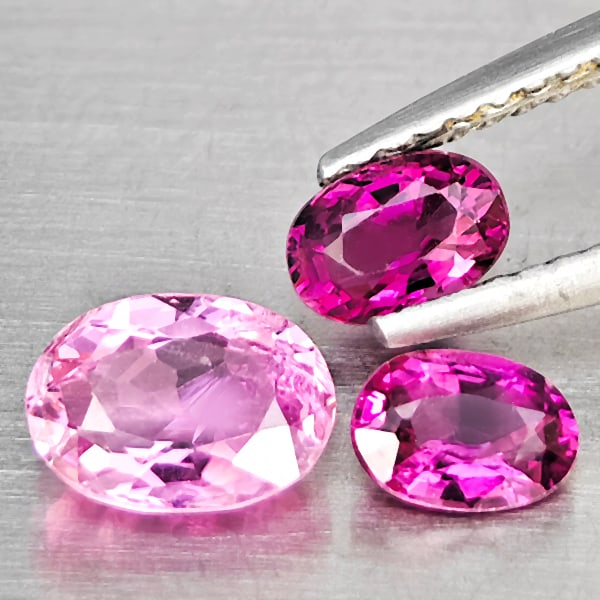 Natural Pink Tourmaline 1.51 Ct. 3 Pcs Oval Shape Gemstones From Nigeria (1 of 3)