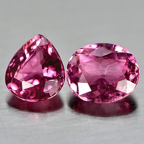 Natural Pink Tourmaline 0.95 Ct. 2 Pcs. Oval Pear 5.7 x 4.9 Mm Gemstone from Nigeria (1 of 3)
