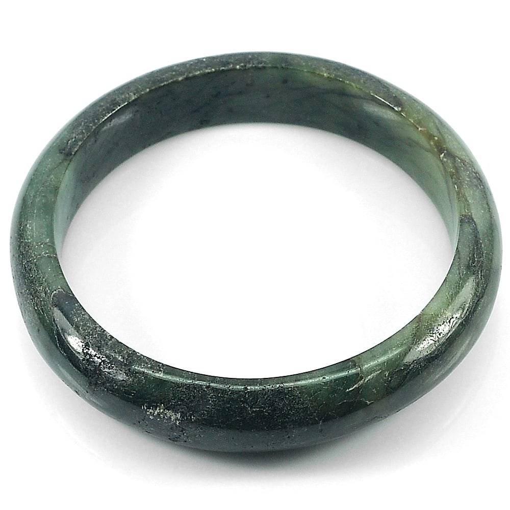 Natural Green Jade Bangle 324.52 Ct. Diameter 63 Mm. Gemstone from Thailand (1 of 3)
