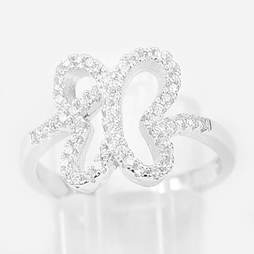 925 Sterling Silver Ring Jewelry White Gold Plated 3.32 Grams Size 6.5: Product ID: 280510179 Product Name: Natural Fashion Jewelry Weight: 3.32 CT. Size: 22 x 20 Mm. MM. Shape: Ring Color: White Clarity:IF Luster: Very Good Gems Origin: Thailand Treatment: None Crystal S