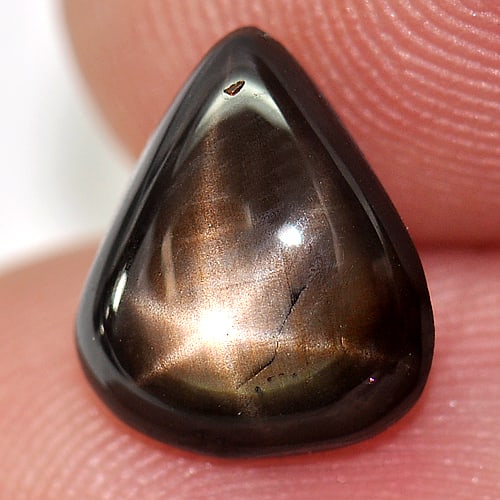 Natural Black Star Sapphire 5.03 Ct. Pear Cabochon Shape 10.1 x 7.3 Mm Gemstone from Thailand (1 of 3)