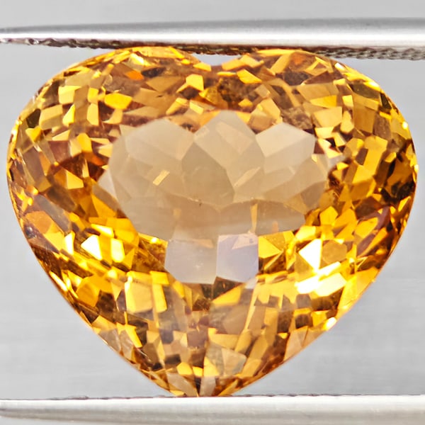 Natural Imperial Topaz 16.61 Ct. VVS Heart Shape 16.1 x 14 Mm Gemstone From Brazil (1 of 3)
