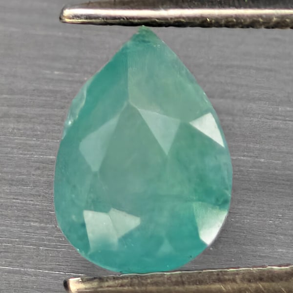 Natural Green Blueish Grandidierite 1.54 Ct. Pear Shape 8.5 x 6.3 Mm Gemstone From Madagascar (1 of 3)