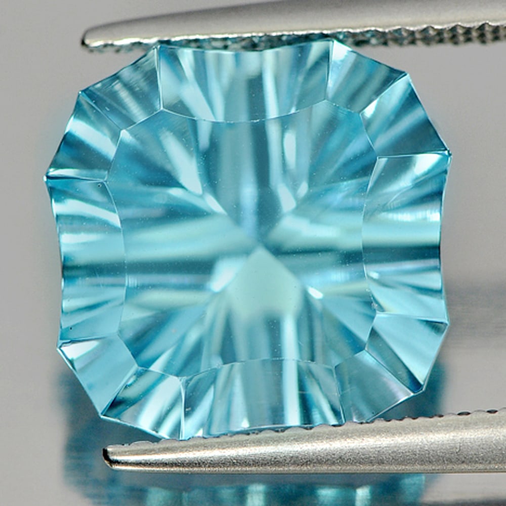 Natural Blue Topaz 8.76 Ct. Clean Fancy Shape 12.2 x 12.1 Mm. Gemstone From Brazil (1 of 3)
