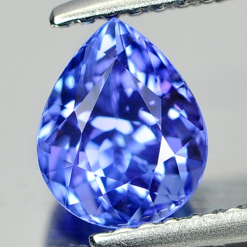 Natural Violetish Blue Tanzanite 1.34 Ct. Pear Shape 7.3 x 6 Mm. Gemstone From Tanzania (1 of 3)
