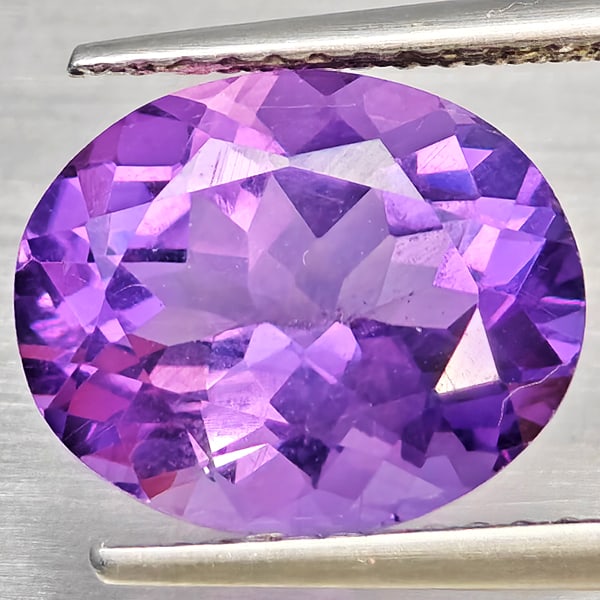 Natural Purple Amethyst 3.36 Ct. Oval Shape 11 x 9 Mm Gemstone from Brazil (1 of 3)