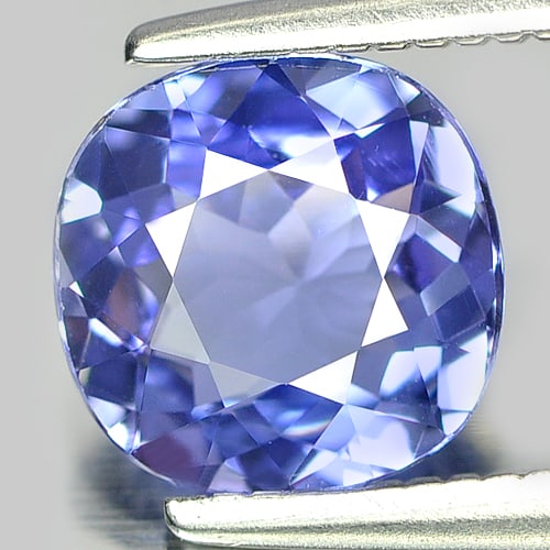 Natural Violetish Blue Tanzanite 1.18 Ct. Clean Cushion Shape 6 Mm. Gemstone From Tanzania (1 of 3)