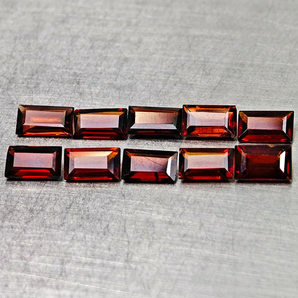 Natural Orangish Red Garnet 3.00 Ct. 10 Pcs Baguette Shape 5.1 x 3 Mm Gemstones From Tanzania (1 of 3)