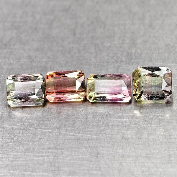 Natural Party Color Pink Tourmaline 2.70 Ct. 4 Pcs Octagon Shape 6 x 3.9 Mm Gemstone from Nigeria (1 of 3)