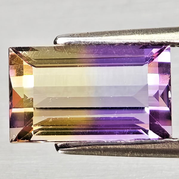 Natural Bi Color Ametrine 2.56 Ct. Baguette Shape 10.1 x 6.1 Mm Gemstone from Bolivia (1 of 3)