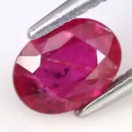 Natural Purplish Pink Ruby 1.04 Ct. Oval Shape 7.2 x 5.3 Mm Gemstone from Tanzania (1 of 3)
