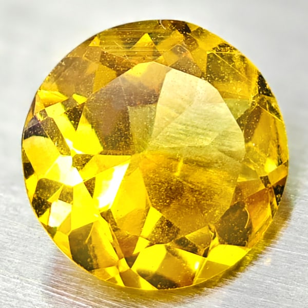 Natural Yellow Citrine 1.01 Ct. Round Shape 7 Mm. Gemstone from Brazil: Product ID: 801813554 Product Name: Natural Citrine Weight: 1.01 CT. Size: 7 x 7 x 3.5 MM. Shape: Round Color: Yellow Clarity:VVS Luster: Good Gems Origin: Brazil Treatment: Unheated Crystal Structure
