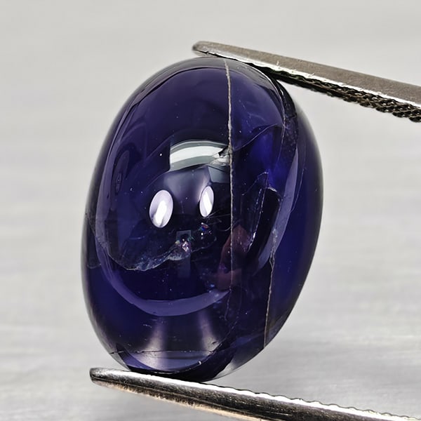 Natural Deep Blue Diffusion Sapphire 11.68 Ct. Oval Cabochon Shape 16.2 x 11 Mm Gemstone from (1 of 3)