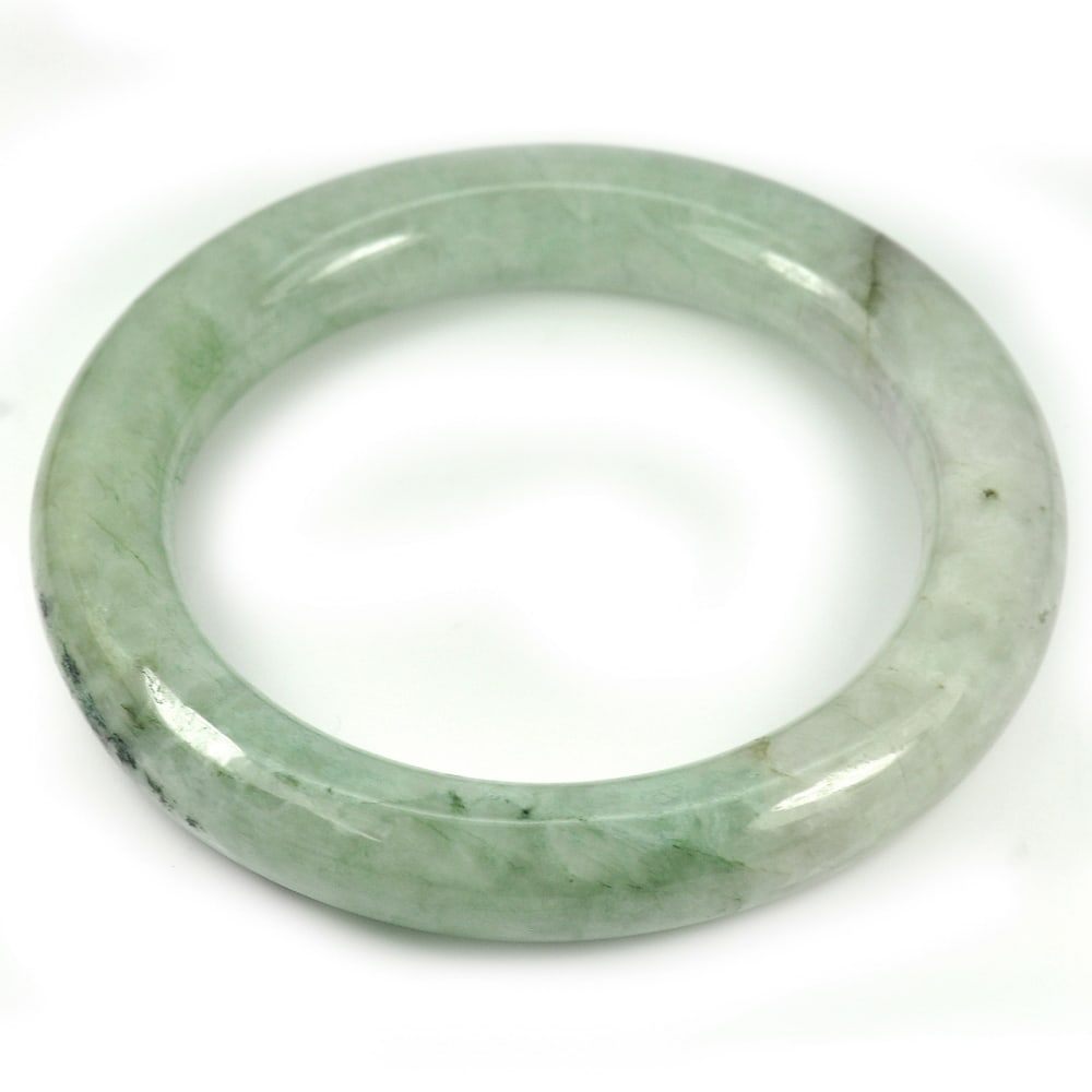 Natural Green Jade Bangle 435.07 Ct. Diameter 61 Mm. Gemstone from Thailand (1 of 3)