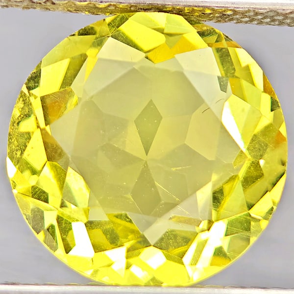 Natural Yellow Lemon Quartz 4.38 Ct. Round Shape 11.1 Mm Gemstone From Brazil (1 of 3)