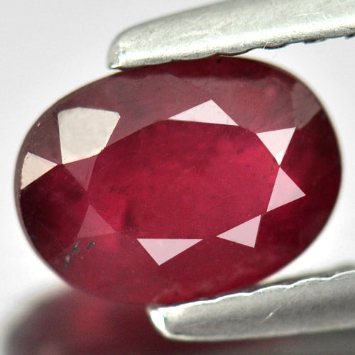 Natural Pinkish Red Ruby 1.09 Ct. Oval Shape 7.1 x 5.2 Mm Gemstone from Mozambique (1 of 3)
