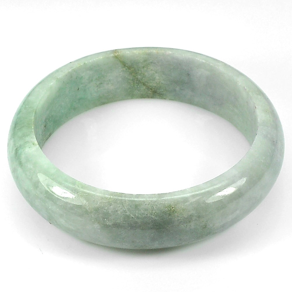 Natural Green Jade Bangle 314.47 Ct. Diameter 57 Mm.Gemstone from Thailand (1 of 3)