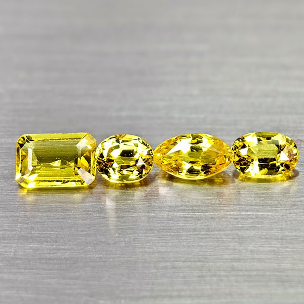 Natural Yellow Sapphire 1.60 Ct. 4 Pcs Mixed Shape 5.7 Mm Gemstones From Thailand (1 of 3)