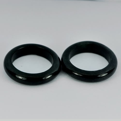 Natural Black Jade 21.95 Ct. 2 Pcs Round Cabochon Ring Size 5.5: Product ID: 819809408 Product Name: Natural Jade Weight: 21.95 CT. Size: 21 x 16 x 0.4 MM. Shape: Round Color: Black Clarity:Opaque Luster: Good Gems Origin: Thailand Treatment: Unheated Crystal Struc