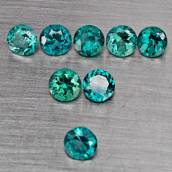 Natural Bluish Green Topaz 2.66 Ct. 10 Pcs Round Shape 4.1 Mm Gemstone from Brazil: Product ID: 807168861 Product Name: Natural Topaz Weight: 2.66 CT. Size: 4.1 x 4.1 x 2.9 MM. Shape: Round Color: Bluish Green Clarity:VVS-VSI Luster: Very Good Gems Origin: Brazil Treatment: Treated C