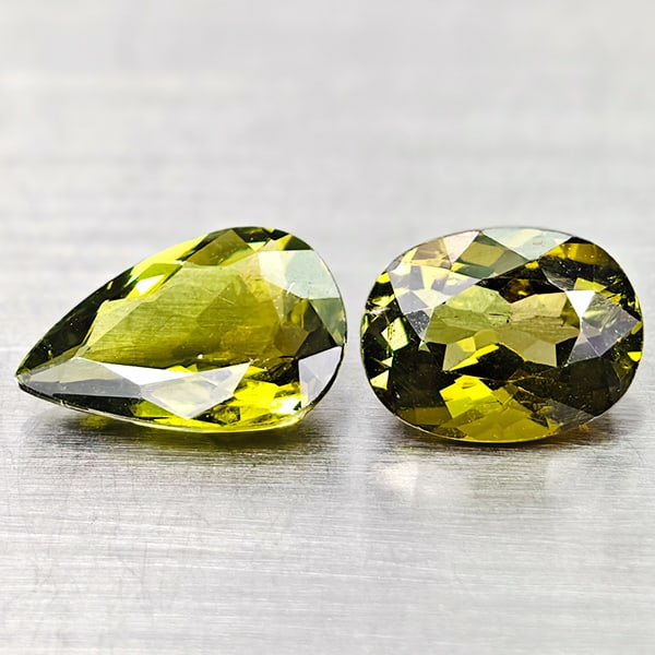 Natural Green Tourmaline 1.19 Ct. 2 Pcs Mixed Shape 7.3 x 4.9 Mm Gemstones From Nigeria (1 of 3)