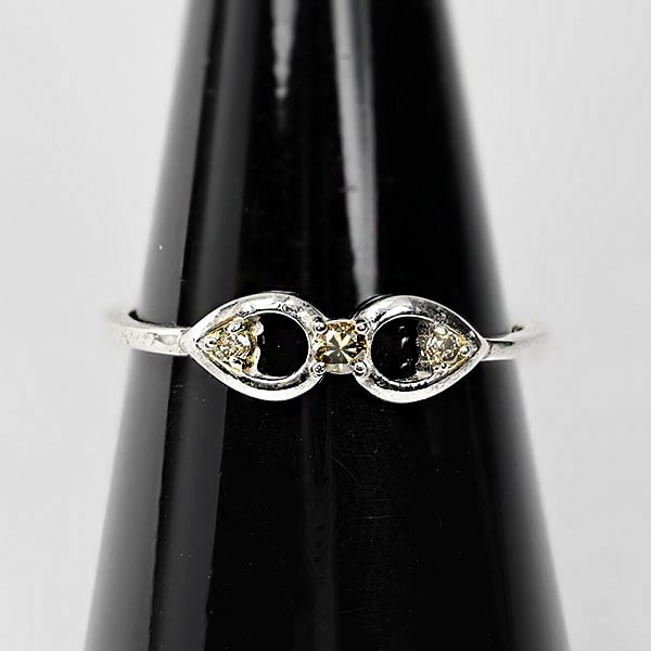 925 Sterling Silver Ring Jewelry 1.02 G. With Natural Diamond 0.08 Ct. Size 6.5 (1 of 3)