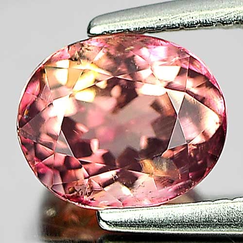 Natural Yellowish Pink Tourmaline 1.08 Ct. Oval Shape 6.9 x 5.7 Mm Gemstone From Nigeria (1 of 3)
