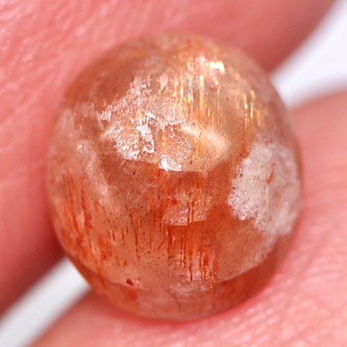 Natural Orange Sunstone Gemstones 2.04 Ct. Oval Cabochon Shape 9 x 8.1 Mm (1 of 3)