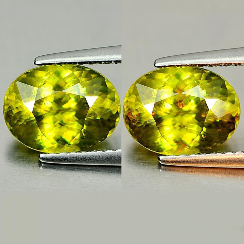 Natural Multi Color Sphene Gemstones 2.49 Ct Oval Shape 9.6 x 7.4 Mm. Gemstone (1 of 3)