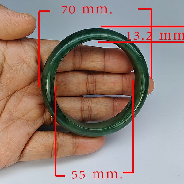 Natural Genuine Mutil Color Jade 266.36 Ct. Bangle Round Diameter 70 x 55 Mm Gemstone from Thailand: Product ID: 819816067 Product Name: Natural Gemstones Weight: 266.36 CT. Size: 70 x 55 x 13.2 MM. Shape: Round Color: Multi-Color Clarity:Opaque Luster: Good Gems Origin: Thailand Treatment: Unheated 