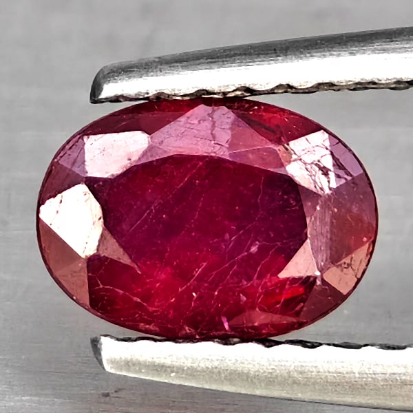 Natural Pinkish Red Ruby 0.98 Ct. Oval Shape 7.1 x 5.2 Mm Gemstone from Madagascar (1 of 3)