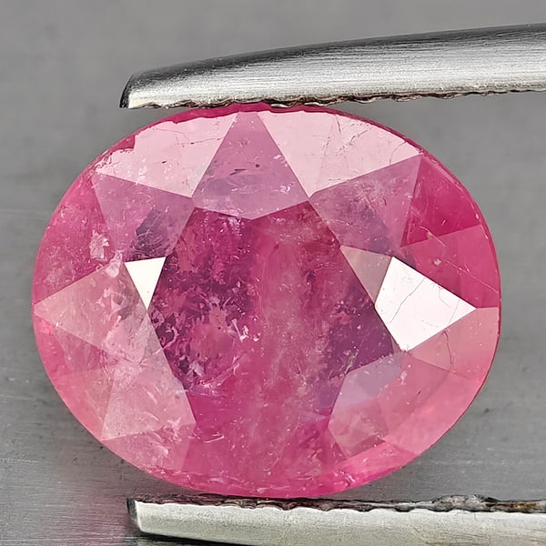 Natural Red Pink Ruby 4.21 Ct. Oval Shape 10.4 x 8.8 Mm. Gemstone From Mozambique (1 of 3)