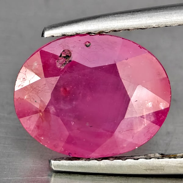 Natural Red Pink Ruby 4.29 Ct. Oval Shape 11 x 8.8 Mm. Gemstone from Mozambique (1 of 3)