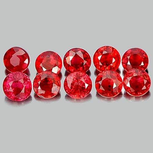 Natural Red Songea Sapphire 1.59 Ct. 10 Pcs. Round Shape 3 Mm. Gemstones from Tanzania (1 of 3)