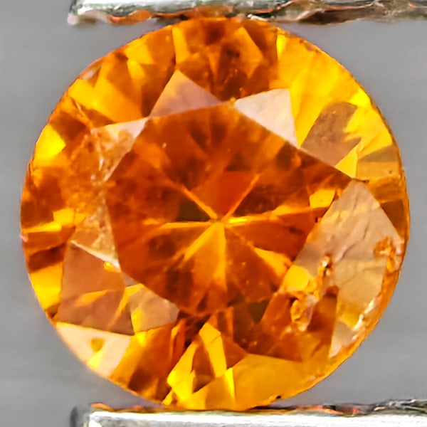 Natural Orange Songea Sapphire 0.22 Ct. Round Diamond Cut 3.8 Mm Gemstones From Tanzania (1 of 3)