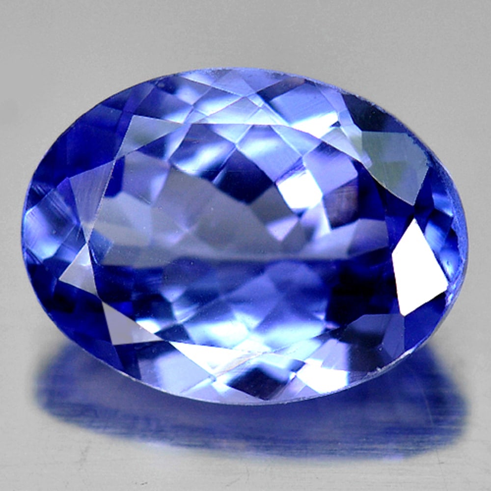 Natural Violetish Blue Tanzanite Gemstone 1.31 Ct. VVS Oval Shape 8.1 x 6.1 Mm. From Tanzania (1 of 3)